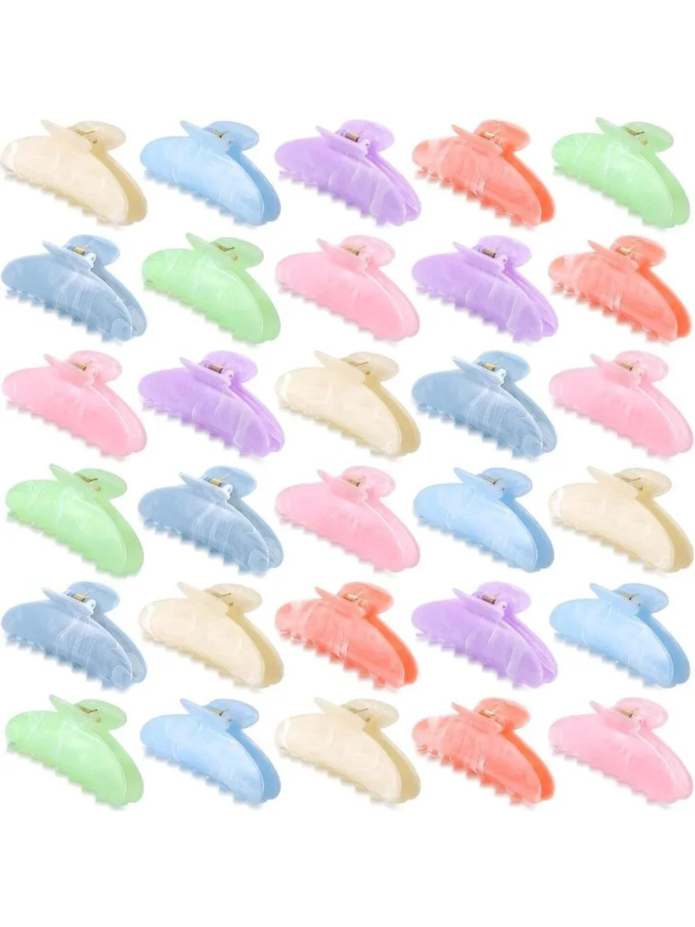 32 Pcs Large Non-Slip Acrylic Hair Claw Clips - Cute Pastel Barrettes for Women